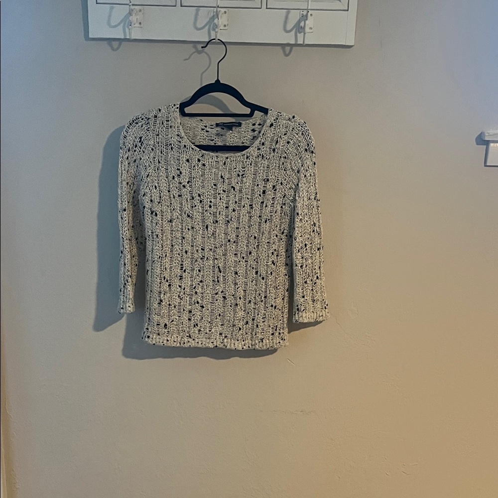 INC International Concepts Cream and Black Sweater